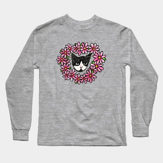 Tuxedo Cat Long Sleeve T-Shirt by bubbsnugg